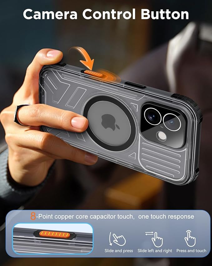 for iPhone 17 Waterproof Case with Magsafe, Built-in [Camera & Screen Protector] [Lanyard], IP68 Water Proof Full Body Dustproof Heavy Duty Frosted Protective Phone Cover, 6.1" Black