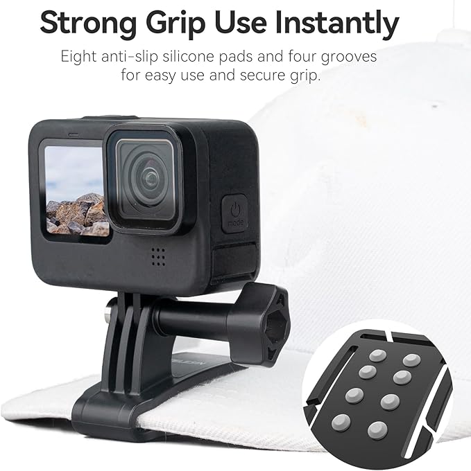 TELESIN Head Strap Mount with Cap Clip, Quick Release Head Belt Mount Compatible with GoPro Max/Hero 13/12/11/10/9/8, Insta360 X5, DJI Osmo Nano Action 5 Pro Action 4 3, AKASO and Most Action Cameras