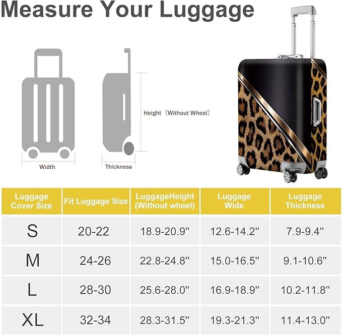 ANNA QUEEN Leopard Print Luggage Cover, Luxury Animal Pattern Suitcase Protector for 28-30 Inch Travel Bags