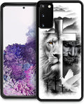 for Samsung Galaxy S20 Case, Lion Cross Jesus Christ Dove Pattern Graphic Design Girl Boy Soft Silicone Hard Acrylic Shock Protection for Samsung Galaxy S20