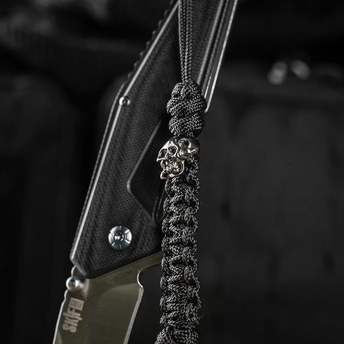 M-Tac Skull Knife Lanyard with Bead – Paracord Lanyard for Knives & EDC – Tactical Knife Fob Pull Cord – Durable Paracord