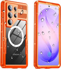 for Samsung Galaxy S26 Ultra Waterproof Case, [Fit for Magsafe] [IP68 Water Proof] [Built-in Screen Protector], Magnetic Heavy Duty Military Grade Rugged Phone Case for S 26 Ultra 6.9", Orange
