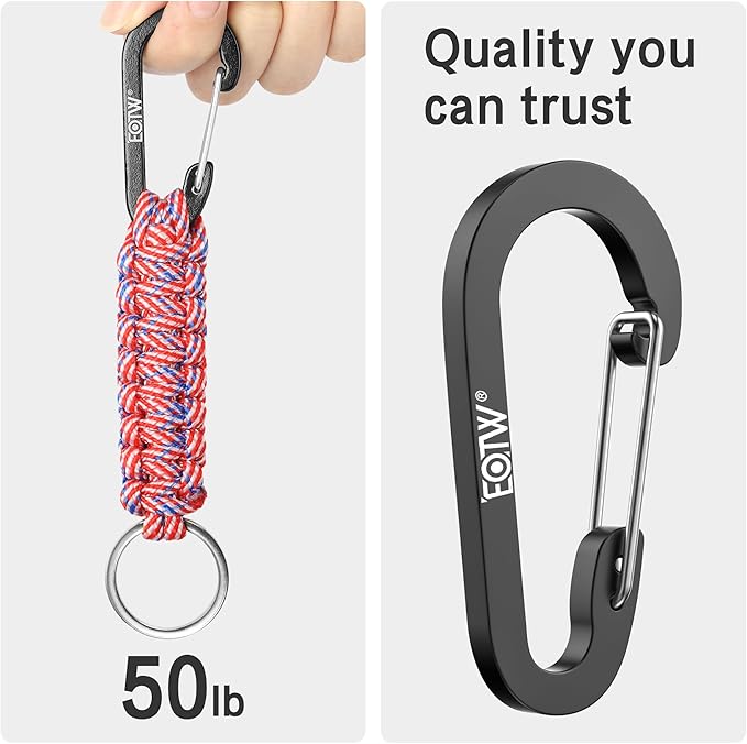 EOTW Paracord Keychain for Men Women Paracord Carabiner Backpack Keychain with Aluminum Clip for Camping Hiking Outdoor Gear