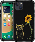 for iPhone 13 Mini Case, Pig Sunflower Yellow Sunshine Pattern Made of Soft Silicone Hard Acrylic Shock Protection for iPhone 13 Mini