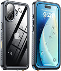 ANTSHARE for iPhone 17 Case, IP68 Waterproof Shockproof Case, [Built-in Screen Protector] - 12 FT Military Dropproof - Full Body Heavy Duty Rugged Phone Cover 6.3 inches - Blue/Clear