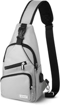 AMJ Crossbody Sling Bag Men Women, Casual Shoulder Backpack, Chest Daypack Satchel for Hiking Travel
