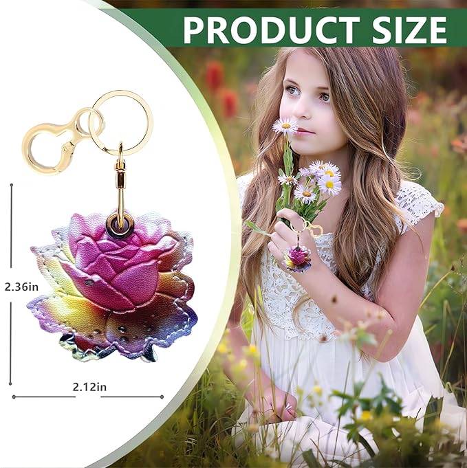 Leather Keychain Holder Case Compatible with AirTag,Cute air tag Cover with Keychain Ring,GPS Tracker Case for Keys