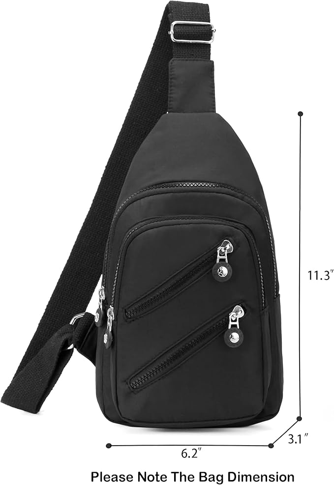 Banelu Sling Bag Crossbody Sling Backpack for Women Men, Small Chest Bag Daypack Fanny Pack Cross Body Bag for Outdoors Hiking Traveling