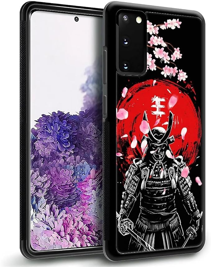 for Samsung Galaxy S20 Case, Sakura Japanese Samurai Pattern Graphic Design Girl Boy Soft Silicone Hard Acrylic Shock Protection for Samsung Galaxy S20