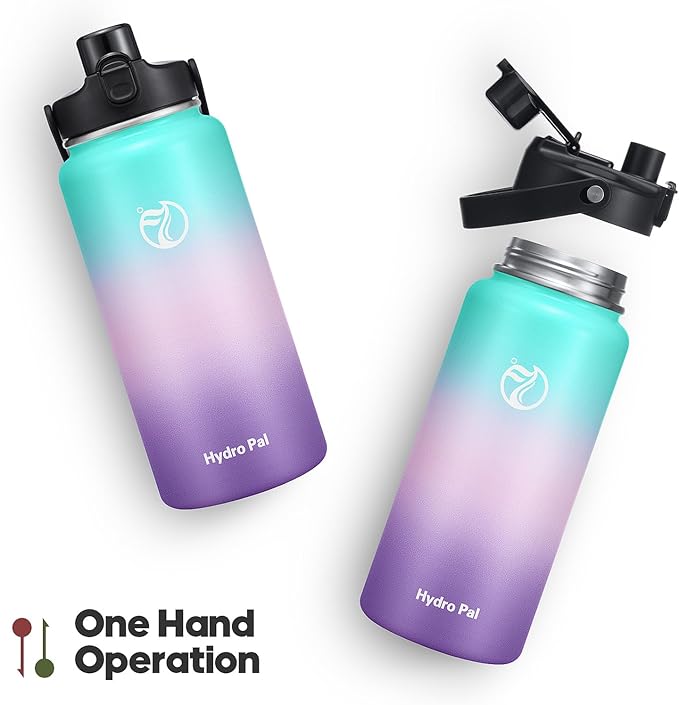 64oz Half Gallon Insulated Water Bottle with 2-in-1 Lid (Chug & Straw), Double Walled Vacuum Stainless Steel Water Bottles, Wide Mouth Leakproof Insulated Jug with Straw