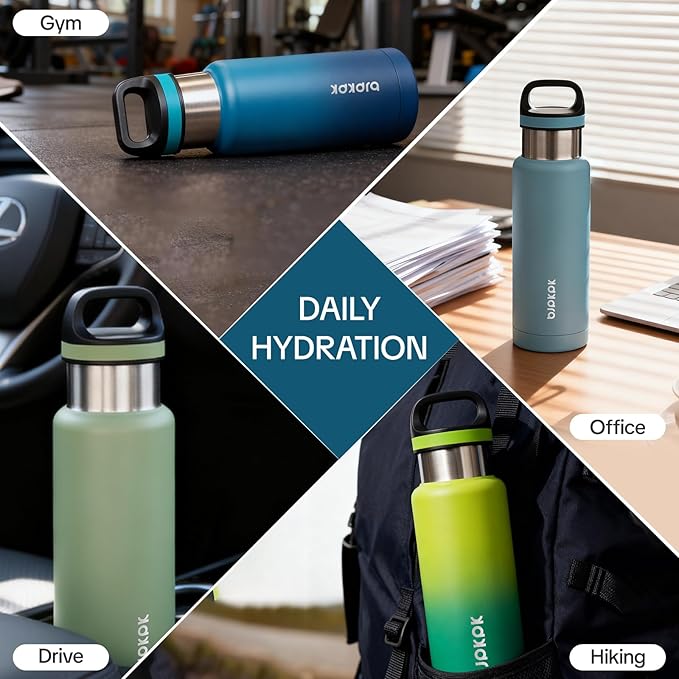BJPKPK Insulated Water Bottle 32OZ Stainless Steel Water Bottle with Handle Double Walls Vacuum Insulated BPA Free Flask, Laguna