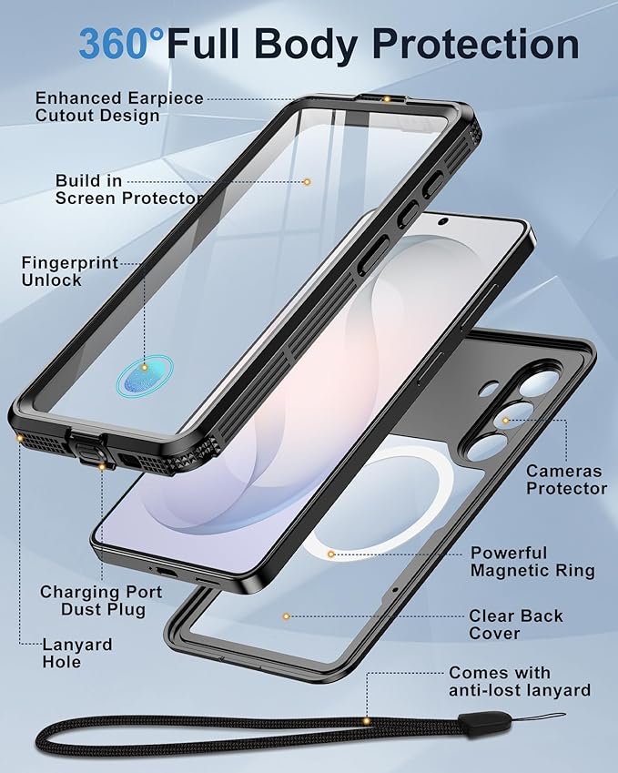 for Samsung Galaxy S26 Waterproof Case, [Fit for Magsafe] [IP68 Water Proof] [Built-in Screen Protector], Magnetic Heavy Duty Military Grade Rugged Phone Case for S 26 6.3", Black