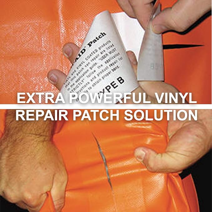 Tear-Aid Vinyl Seat Repair Kit, Type B Clear Patch for Vinyl and Vinyl-Coated Materials, Works On Cars, Motorcycles, Jetski, Boats & More, Blue Box