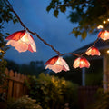 TWINKVILLA Decorative String Lights Plug in with 10 Bulbs, Flower Garland Fairy Lights Connectable Weatherproof Outdoor Indoor for Wedding Pergola Bedroom Porch Floral Home Decor (Purple White)