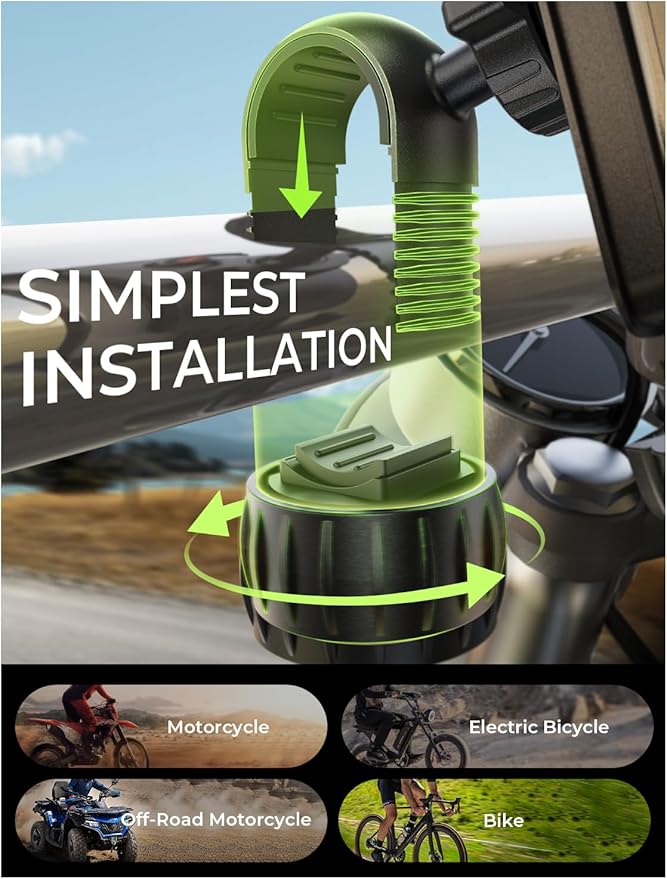 LISEN Bicycle Phone Mount [Super Easy Install] Cell Phone Holder for Bicycle Handlebar fit Adults Kids, [Ultra Stable] Ebike Bike Phone Holder Gear Accessories Compatible with iPhone Samsung Pixe Blue