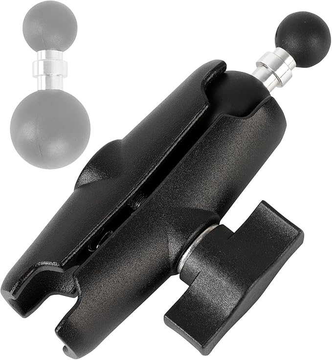 1 inch to 17mm Ball Adapter with 3.54" Medium Double Socket Arm, Compatible with RAM B Size Mounts, Fits Garmin GPS Mount and 17mm Swivel Ball Mounting Phone Holders