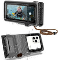 Waterproof Phone Case for Snorkeling & Diving (33ft/10m), IP68 Waterproof Hard Case for Swimming, Universal Underwater Touch Screen Case Compatible with iPhone (Gray, 4th Generation Phone Case)