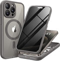 TIESZEN for iPhone 15 Pro Case, Compatible with MagSafe, Built-in Privacy Screen Protector and Camera Protection, Anti Spy Full Body Dustproof Shockproof Hard Phone Case 6.1", Deep Grey