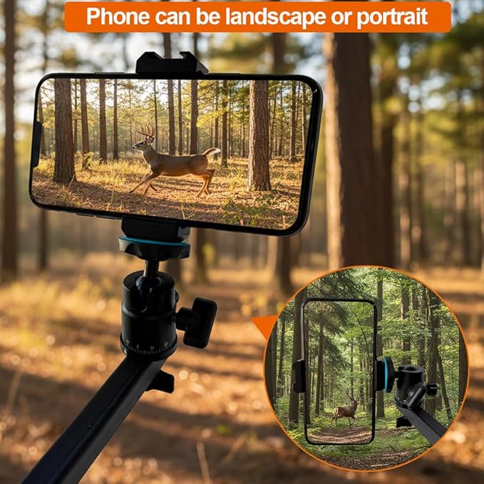 Tree Stand Phone Mount for Hunting,Camera Arm for Hunting,Treestand Phone Holder for Self Filming Hunts, Compatible Gopro,Trail Camera, iPhone, Mevo Start
