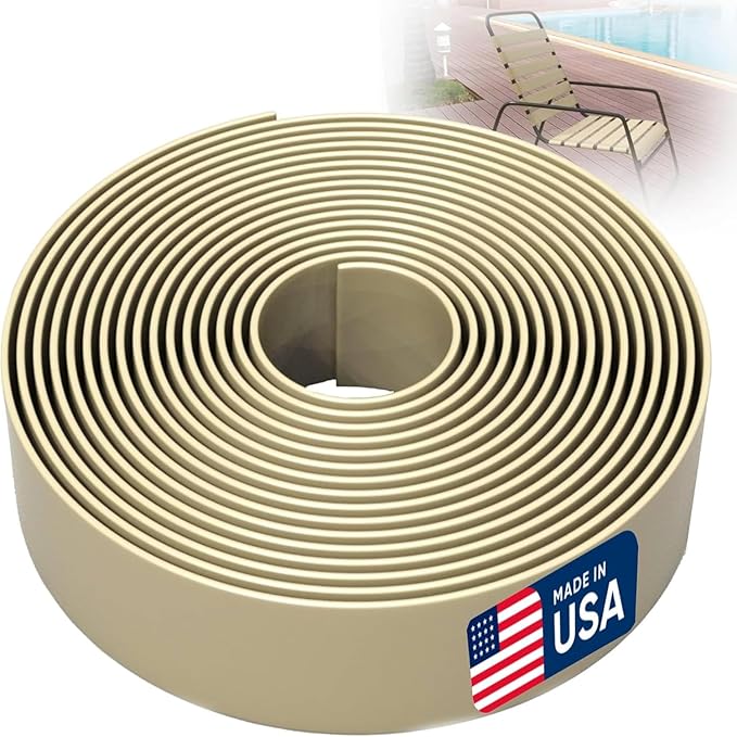 2 Inch Wide, 20ft Long Vinyl Strap - Replacement Straps for Patio Chairs - Vinyl Strapping for Patio Furniture Repair - Durable Seat Repair Kit for Lawn Chairs, Outdoor Furniture (Driftwood)