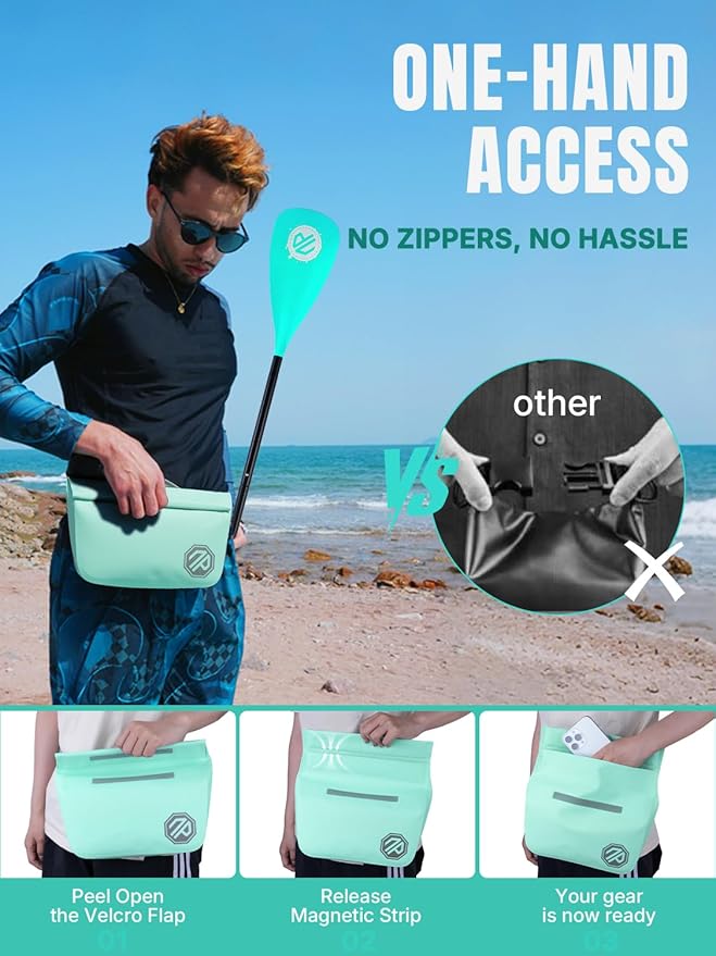 niphean IPX7 Waterproof Fanny Pack with Magnetic One-Hand Closure, Durable Waterproof Dry Bag, for Kayaking, Paddle Boarding, Beach Cruise Essentials, 2.5L Phone Pouch Dry Bags for Men Women, Orange