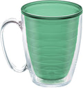 Tervis Clear & Colorful Tabletop Made in USA Double Walled Insulated Tumbler Travel Cup Keeps Drinks Cold & Hot, 16oz Mug, Mangrove Green