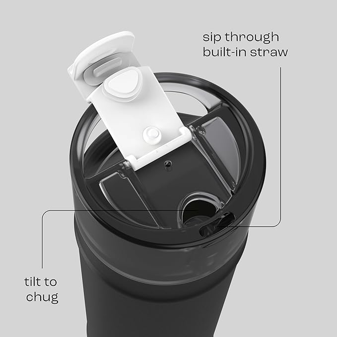 bubba 24 oz Dualsip Insulated Stainless Steel Water Bottle with Straw - Reusable, Leakproof, Lightweight, Dishwasher Safe, Lead-Free and BPA-Free, Office Siren