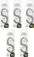 Nite Ize S-Biner Hook 'N Hold S-Hook - Durable Hook for Hanging Equipment & Everyday Use - Multipurpose Stainless Steel S-Hooks with S-Biner Clip - Securely Clip Tools & More - 5 Pack
