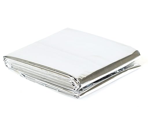 Primacare CB-6831 Emergency Mylar Thermal Foil Blanket, Lightweight and Durable Insulation Mylar Material, Perfect for Outdoors, Hiking, Survival, First Aid, 62" x 82" (Pack of 2)