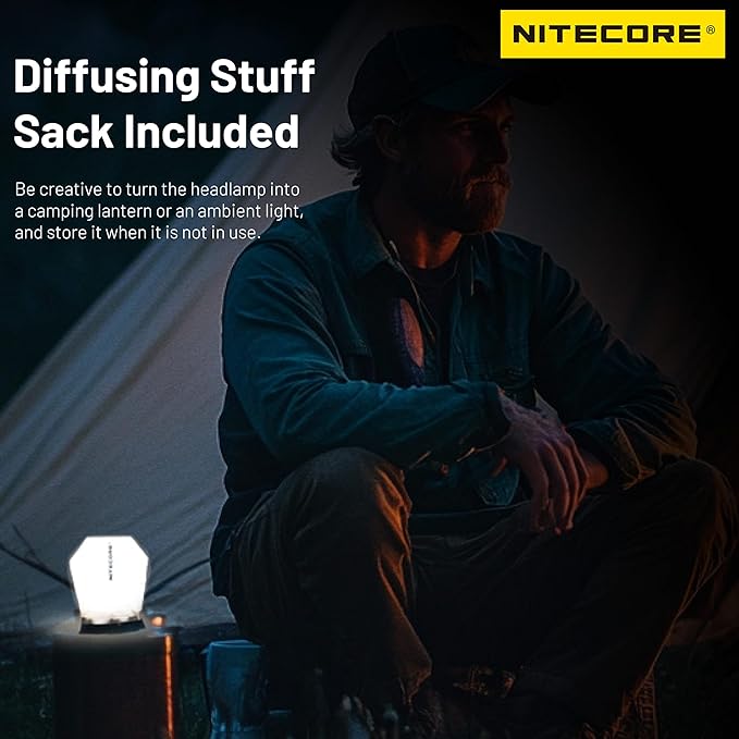 Nitecore HA23 UHE 600 Lumen MCT Outdoor Headlamp Multiple Color Temperatures Lightweight AAA Headlight Tag (Black)