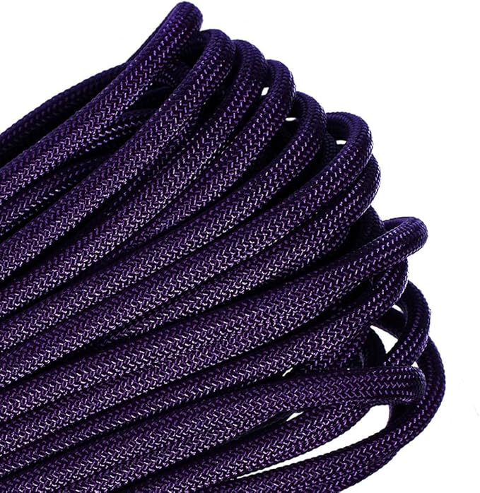 Paracord Planet Solid Color 550lb Paracord – 7 Strand Type III Nylon Cord for Indoor and Outdoor Tasks – Acid Purple (50 ft)