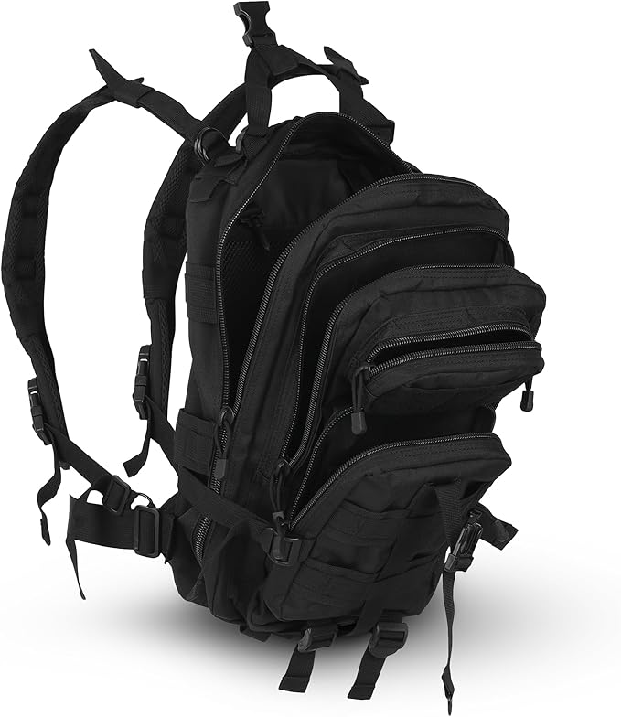 30L Black Tactical Backpack - MOLLE Military Bug Out Bag, Small Survival Rucksack & EDC Daypack for Hunting, Hiking, Camping, Travel - Outdoor Gear for Men & Women