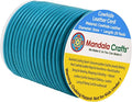 Mandala Crafts Round Genuine Teal Leather Cord for Jewelry Making – 3mm Cowhide Leather Rope String Lace for Kumihimo – 20 Yards Cowhide Craft Cording Spool