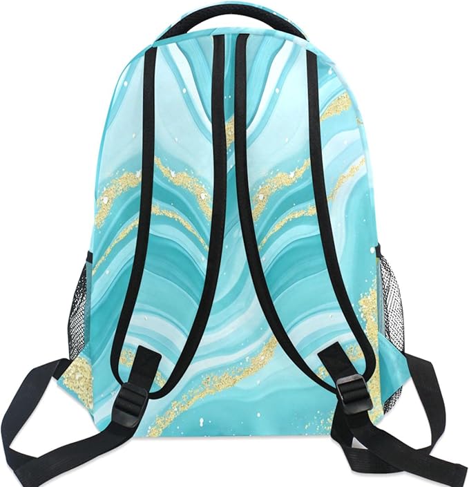 Wamika Turquoise Tie Dye Backpack Green Blue Marble School Backpacks Preschool Book Bag