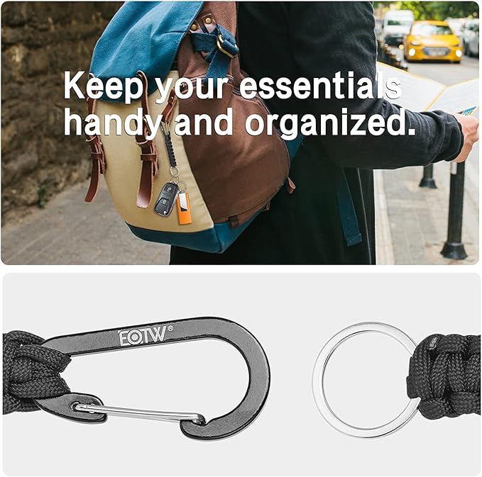 EOTW Paracord Keychain for Men Women Paracord Carabiner Backpack Keychain with Aluminum Clip for Camping Hiking Outdoor Gear