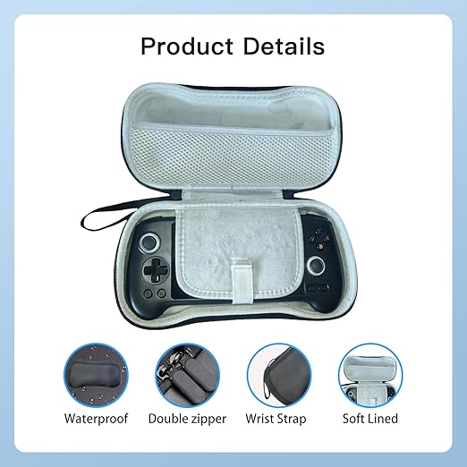 YAJOJO Carrying Case for ANBERNIC RG557/RG556 Handheld Game Console, Cover with Wrist Strap & Carabiner for ANBERNIC RG557/RG556,Anti-scrathes&Shockproof(Black)