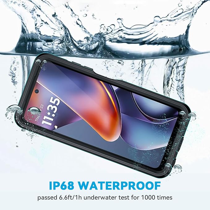 Lanhiem for Moto G 5G 2025 Case, IP68 Waterproof Dustproof Shockproof Case with Built-in Screen Protector, Full Body Underwater Protective Cover for Moto G 5G Only, Blue