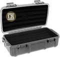 Waterproof Storage Case 1.2 L Capacity – Heavy-Duty Gear Box with Foam, Carabiner & Lanyard – Crushproof, Airtight Outdoor Container for Camping, Hiking, Fishing
