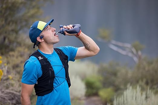 LifeStraw Peak Series - Collapsible Squeeze Bottle Water Filter System – 650ml for Trail Running, Through Hiking, Travel, Cycling, and Fishing; Dark Mountain Gray