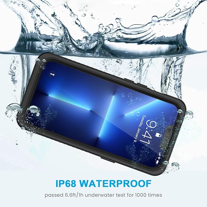 Lanhiem Magnetic for iPhone 13 Pro Max Case, Waterproof Dustproof Cover [Built in Screen Protector] [Compatible with MagSafe], Full Body Heavy Duty Phone Case for iPhone 13 Pro Max - 6.7” (Black)