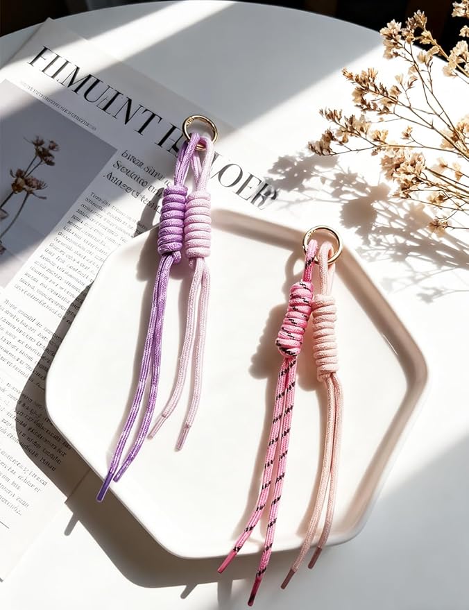 8/13/18/20/30 Pack Paracord Keychain Rope Bag Charms Colorful Braided Charms for Key Chain Purse Backpack Handbag