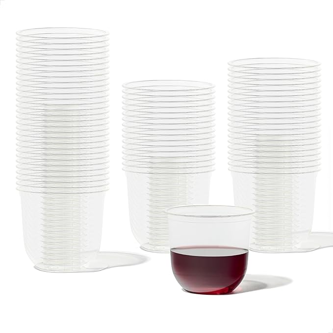 TOSSWARE NATURAL Arc - Plant Based Clear Cold Cups 12 oz - Plastic Alternative for Parties, Bachelorettes, Weddings - Recyclable - Set of 50