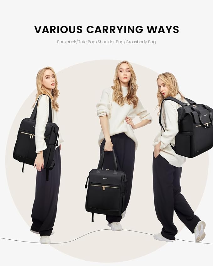 LOVEVOOK 18 Inch Laptop Backpack for Women, Large Capacity Travel Backpack with Organizer Bag, Waterproof Carry on Backpack Purse Work Bag with USB Port for College Teacher Nurse, 2PCS