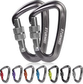 STURME 12kN (2697 lbs) Heavy Duty Locking Carabiner Clips for Outdoor, Camping, Hiking, Securing Pets, Hammock, Dog Leash Harness