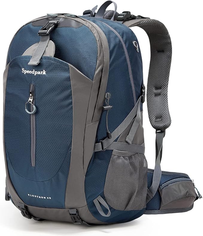 SPEEDPARK Hiking Backpack 40L Waterproof Hiking Daypack with Rain Cover, Outdoor Trekking Travel Backpacks for Men Women