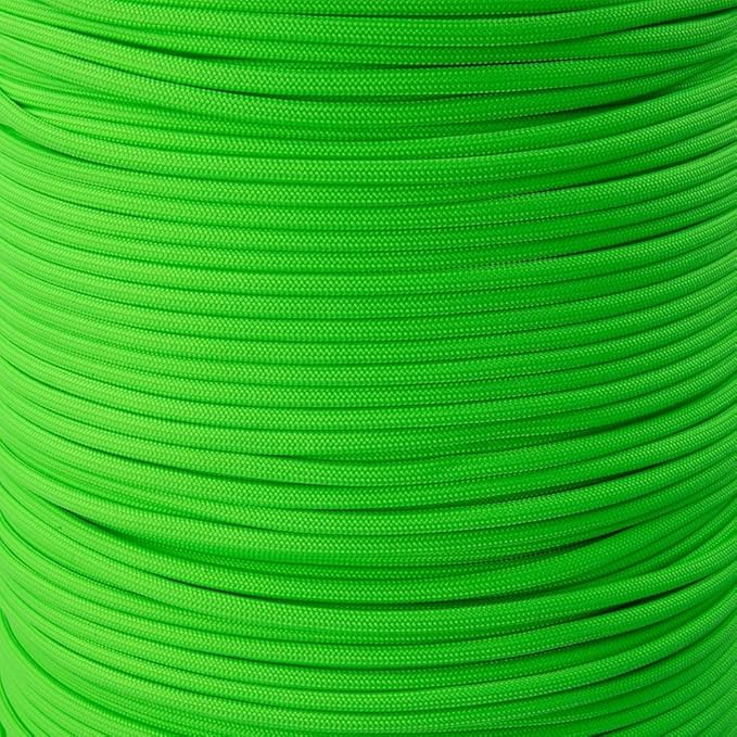 Paracord Planet Solid Color 550lb Paracord – 7 Strand Type III Nylon Cord for Indoor and Outdoor Tasks – Cosmic Green (10 ft)