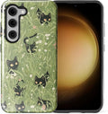 for Samsung Galaxy S23 Case,HL2 Grass Cat Hybrid 2 Layer Hard Shell Silicone Protective Pattern Design Case