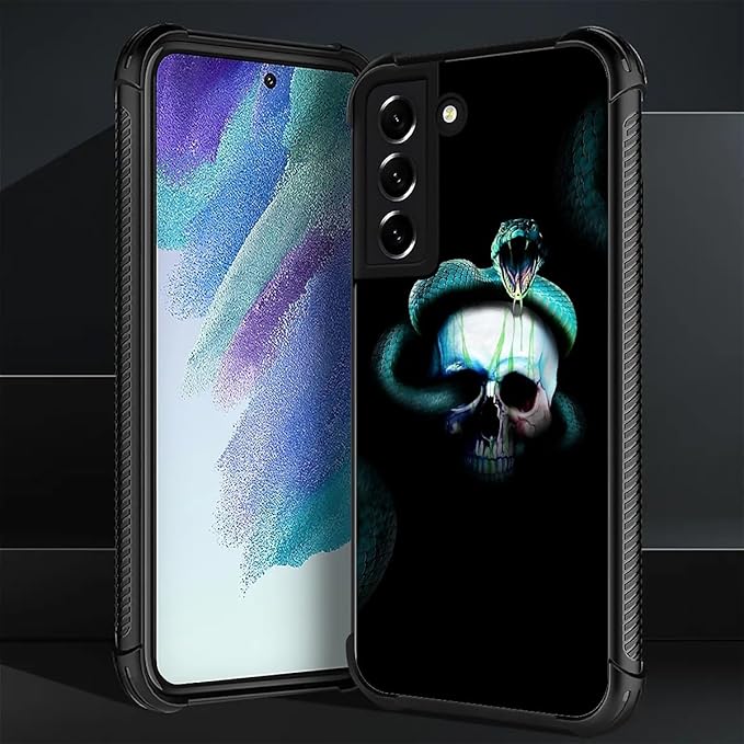 for Samsung Galaxy S21 Plus Case, Skeleton Winding Snake Pattern Graphic Design Girl Boy Soft Silicone Hard Acrylic Shock Protection for Samsung Galaxy S21 Plus
