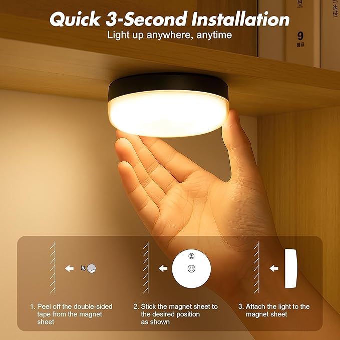 2-Pack Waterproof Shower Lights for Inside Shower, 15 RGBW Color Rechargeable Mood Lighting with Remote(Dimmable＆Timer), LED Wireless Ceiling Light for Bathroom, Closet, Hallway, Stairs, Party Decor