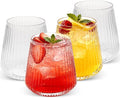Goodluck 36 Pack 12oz Stemless Plastic Wine Glasses – Clear Ribbed Cups, Elegant Reusable Disposable Drinkware for Weddings, Parties, Bars, Indoor and Outdoor Events